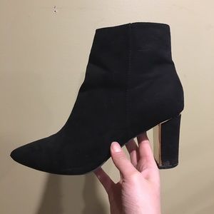 ASOS Black Booties w/ Gold Heel
